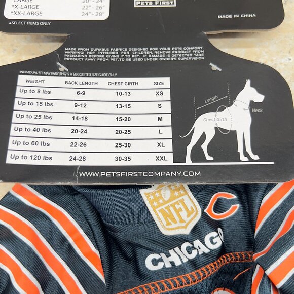 NFL Official Team Pet Wear Chicago Bears Dog Mesh Jersey Size Small - Picture 4 of 4